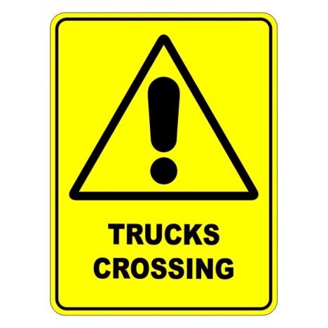 Trucks Crossing Safety Sign