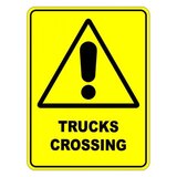 Trucks Crossing Safety Sign